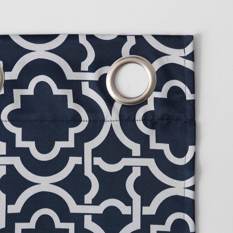 Sun Zero Barnett Trellis Blackout Grommet Curtain Panel, 40" x 95", Navy Blue - Image 5